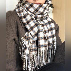 Plaid Fringe Scarf